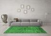 Machine Washable Oriental Emerald Green Industrial Area Rugs in a Living Room,, wshurb1691emgrn