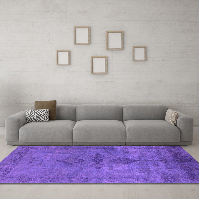 Machine Washable Oriental Pink Industrial Rug in a Living Room, wshurb1691pnk