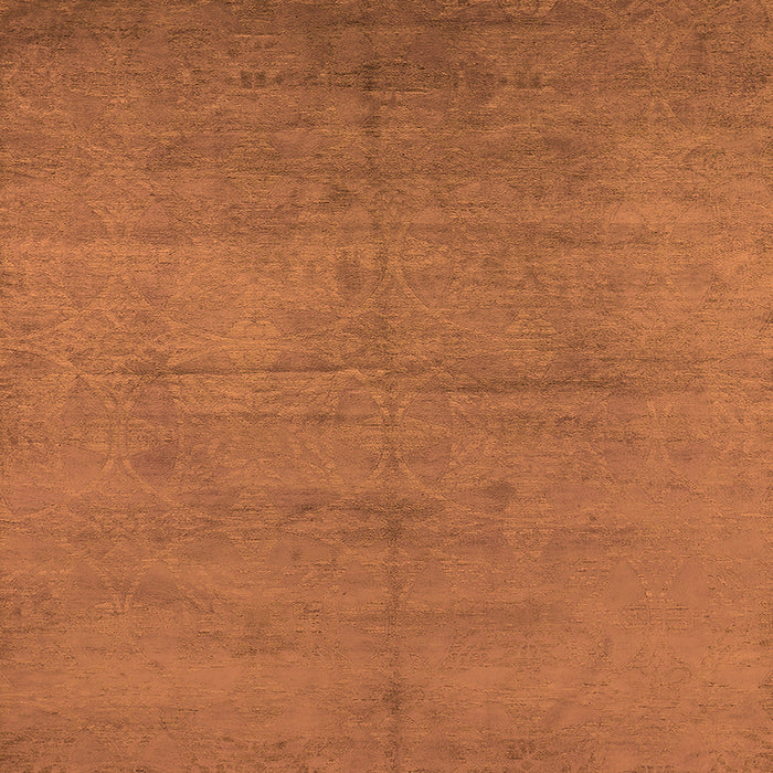 Square Machine Washable Oriental Orange Industrial Area Rugs, wshurb1692org