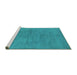 Sideview of Machine Washable Oriental Turquoise Industrial Area Rugs, wshurb1692turq