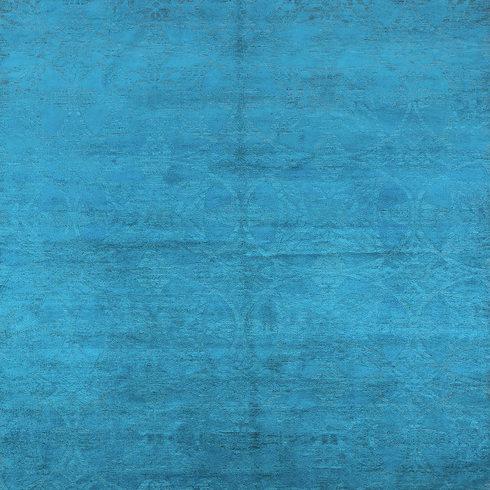 Square Machine Washable Oriental Light Blue Industrial Rug, wshurb1692lblu