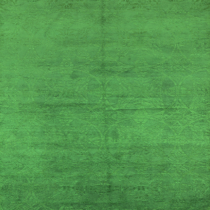Square Oriental Green Industrial Rug, urb1692grn