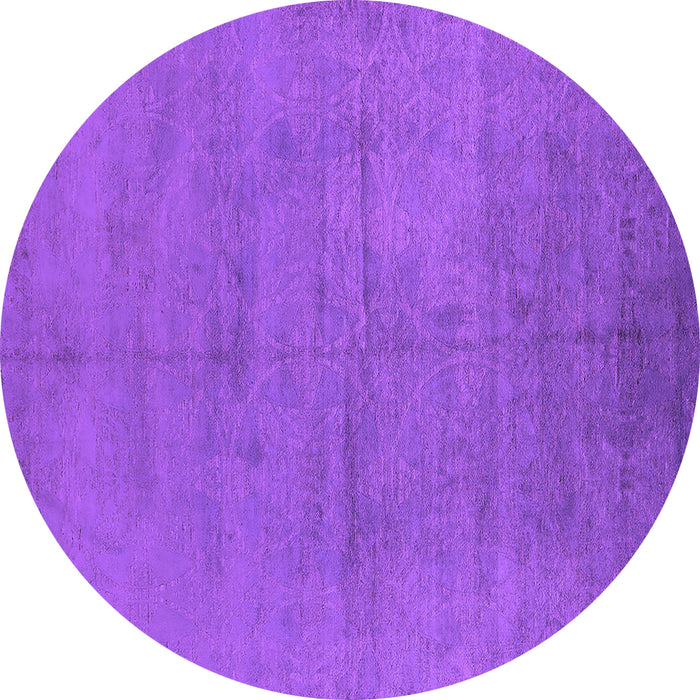 Round Oriental Purple Industrial Rug, urb1692pur