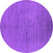 Round Oriental Purple Industrial Rug, urb1692pur