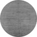 Round Oriental Gray Industrial Rug, urb1692gry