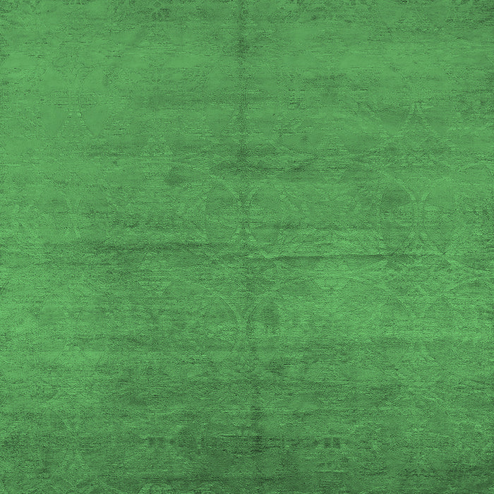 Square Oriental Emerald Green Industrial Rug, urb1692emgrn