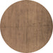 Round Oriental Brown Industrial Rug, urb1692brn