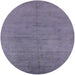 Round Mid-Century Modern French Lilac Purple Oriental Rug, urb1692