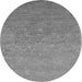 Round Oriental Gray Industrial Rug, urb1693gry