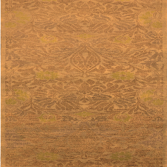 Square Machine Washable Oriental Orange Industrial Area Rugs, wshurb1693org