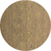 Round Oriental Brown Industrial Rug, urb1693brn