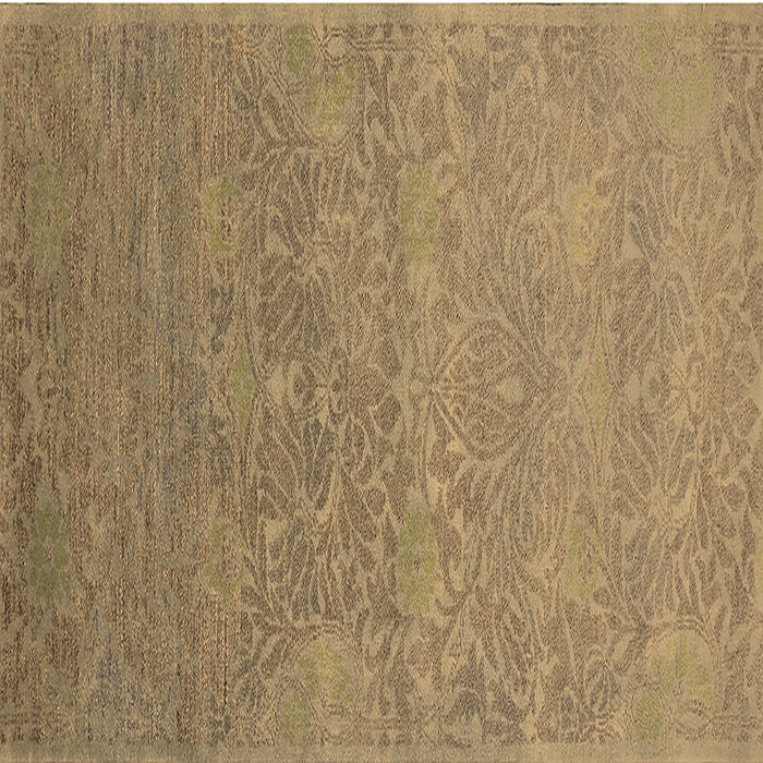 Square Machine Washable Oriental Brown Industrial Rug, wshurb1693brn