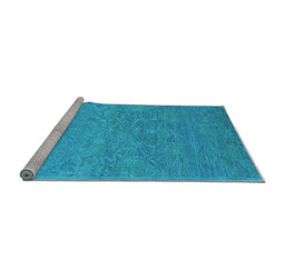 Sideview of Machine Washable Oriental Light Blue Industrial Rug, wshurb1693lblu