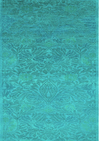 Oriental Turquoise Industrial Rug, urb1693turq