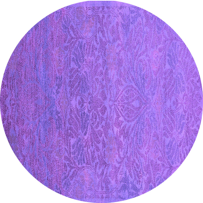 Round Oriental Purple Industrial Rug, urb1693pur