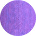 Round Oriental Purple Industrial Rug, urb1693pur