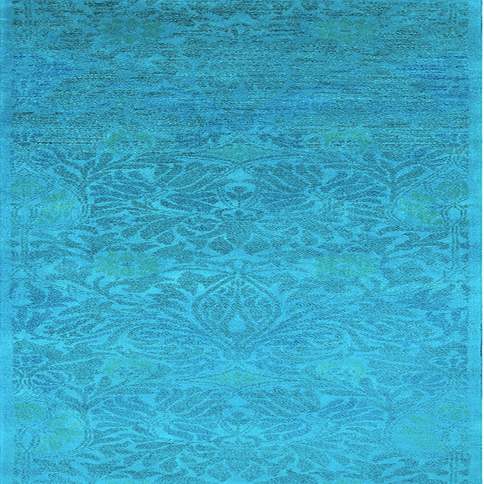 Square Machine Washable Oriental Light Blue Industrial Rug, wshurb1693lblu