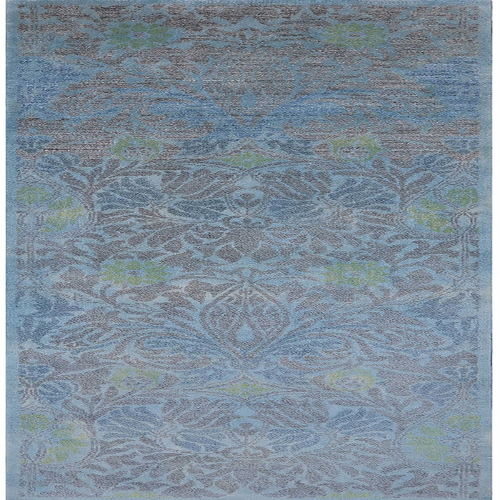 Square Mid-Century Modern Columbia Blue Oriental Rug, urb1693