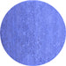 Round Oriental Blue Industrial Rug, urb1693blu