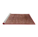 Sideview of Machine Washable Industrial Modern Chestnut Red Rug, wshurb1694