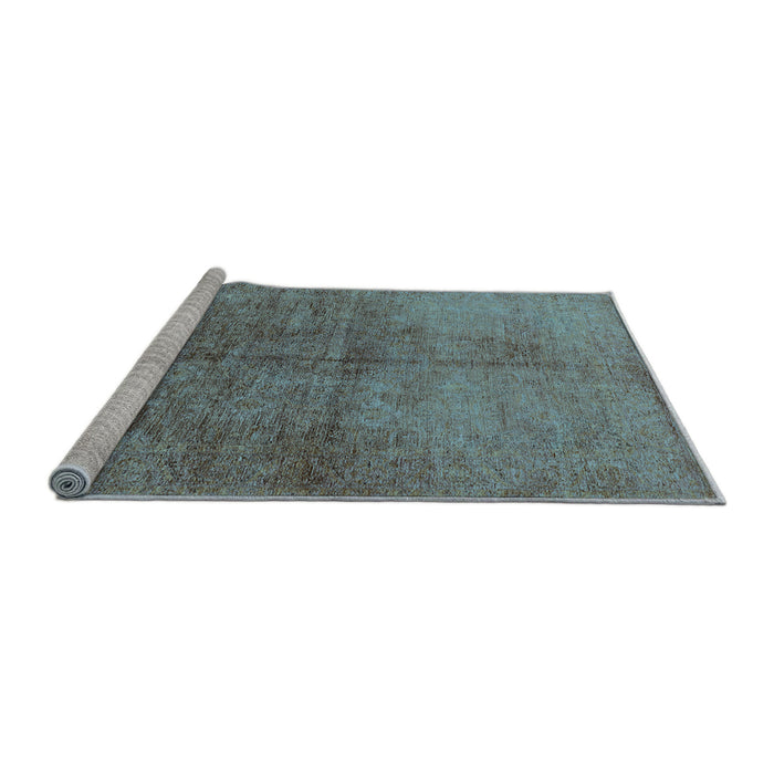 Sideview of Machine Washable Oriental Light Blue Industrial Rug, wshurb1694lblu