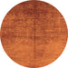 Round Oriental Orange Industrial Rug, urb1694org