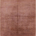 Square Mid-Century Modern Chestnut Red Oriental Rug, urb1694