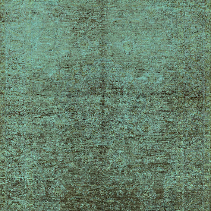 Machine Washable Oriental Turquoise Industrial Area Rugs, wshurb1694turq