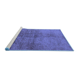 Sideview of Machine Washable Oriental Blue Industrial Rug, wshurb1694blu