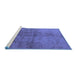 Sideview of Machine Washable Oriental Blue Industrial Rug, wshurb1694blu