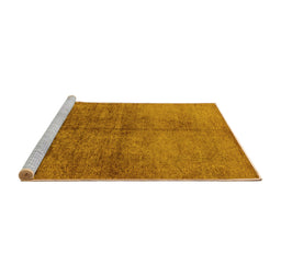 Sideview of Machine Washable Oriental Yellow Industrial Rug, wshurb1694yw
