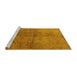 Sideview of Machine Washable Oriental Yellow Industrial Rug, wshurb1694yw