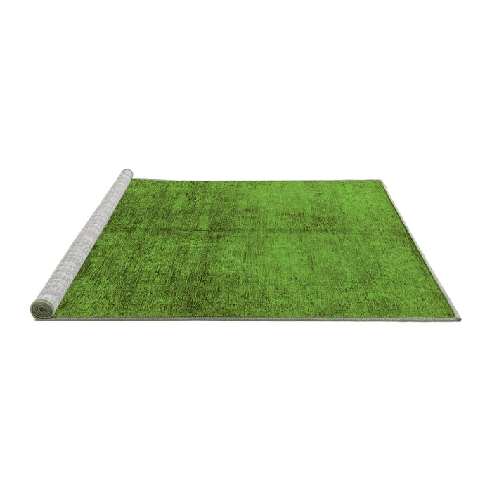 Sideview of Machine Washable Oriental Green Industrial Area Rugs, wshurb1694grn