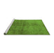 Sideview of Machine Washable Oriental Green Industrial Area Rugs, wshurb1694grn