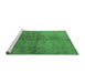 Sideview of Machine Washable Oriental Emerald Green Industrial Area Rugs, wshurb1694emgrn