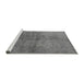 Sideview of Machine Washable Oriental Gray Industrial Rug, wshurb1694gry