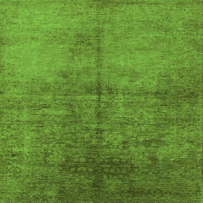 Square Machine Washable Oriental Green Industrial Area Rugs, wshurb1694grn