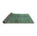 Sideview of Oriental Turquoise Industrial Rug, urb1694turq