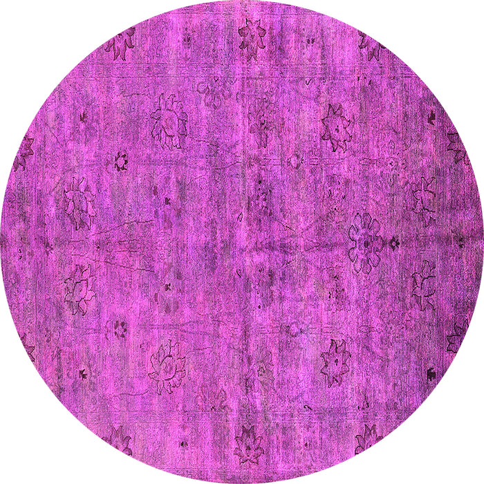 Round Oriental Pink Industrial Rug, urb1695pnk