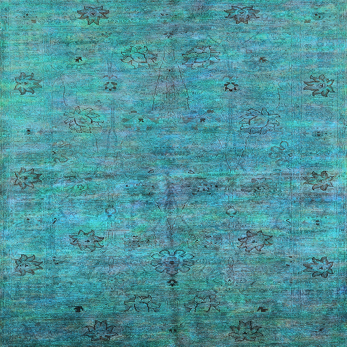 Square Oriental Light Blue Industrial Rug, urb1695lblu