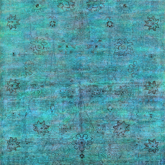 Machine Washable Oriental Light Blue Industrial Rug, wshurb1695lblu