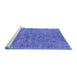 Sideview of Machine Washable Oriental Blue Industrial Rug, wshurb1695blu