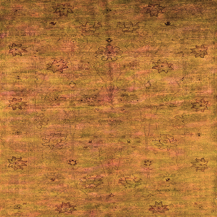 Square Oriental Orange Industrial Rug, urb1695org