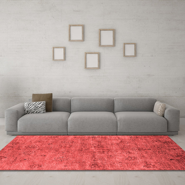 Industrial Red Washable Rugs