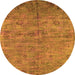 Round Oriental Orange Industrial Rug, urb1695org