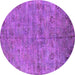 Round Oriental Purple Industrial Rug, urb1695pur