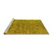 Sideview of Machine Washable Oriental Yellow Industrial Rug, wshurb1695yw