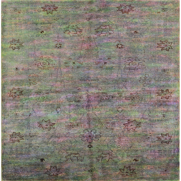 Square Mid-Century Modern Puce Purple Oriental Rug, urb1695
