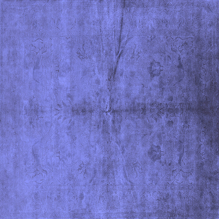 Square Machine Washable Oriental Blue Industrial Rug, wshurb1696blu