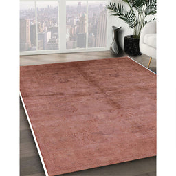 Mid-Century Modern Chestnut Red Oriental Rug in Family Room, urb1696